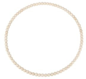 NaDeco Deko-Metallring mit Perlen, Ø 20-40 cm, Größe frei wählbar | Holzperlenring | Metallring mit Holzperlen | Holzperlen-Ring | Dekohänger | Perlenkranz | Boho-Trockenblumen-Ring, Größe:Ø 35 cm