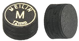 PATIKIL 12mm Pool Cue Tips, 2 Pack Medium Multiple Layer Pool Billiard Cue Tips Laminated Glue-on Snooker Stick Tip Billiard Accessories, Black