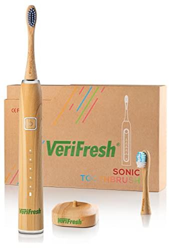 VeriFresh Sonic Bamboo Toothbrush, Includes 2 Brush Heads