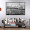 GEMMII Lunch Atop a Skyscraper Leinwand Druck Wandbild XXL, Gemälde Schwarz Weiß Wandkunst Bild Modernes Dekor Stadtlandschaft Wandposter 60x85cm Rahmenlos
