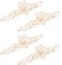 MOROBOR 4PCS Euro Rose Cabinet Knobs with Backplate, Vintage Kitchen Zinc Alloy Flower Drawer Pull Handles for Dresser Vanity Nightstand Cupboard Wardrobe (5.7 x 1.7 inch, Gold Edge)