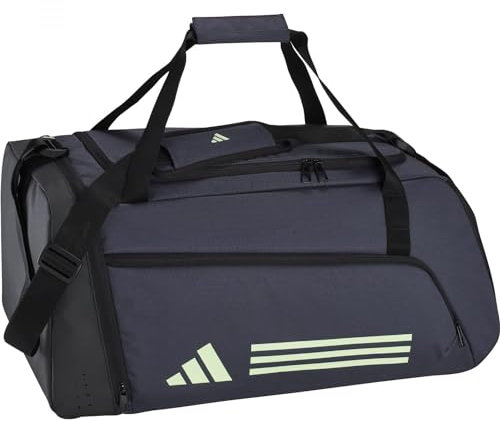 adidas Unisex Essentials 3-Stripes Duffel Bag, Shadow Navy/Green Spark, M