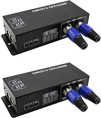 VENEKA 2X Dmx LED Controller LED DMX 512 Decoder Dimmer Driver DC12V-24V for LED Rgb Strip or Lights (3 Channel)