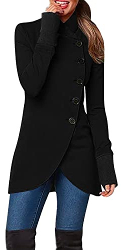 Cocila Giacca Imbottita Bambina Cappotto casual da donna Tinta unita Cappotti a maniche lunghe Maglione Giacca casual con cerniera con cappuccio e bottoni Imbottito