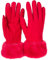 styleBREAKER Damen Unifarbene Touchscreen Stoff Handschuhe mit Kunstfell Besatz am Bund, warme Fingerhandschuhe Winter 09010028, Farbe:Rot