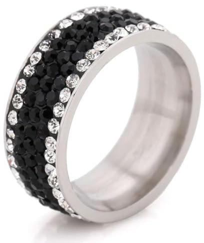 Gu Feng Anillo de joyería de moda Anillo de cristal Acero inoxidable