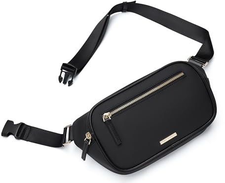 GOLF QUALITY BHüfttasche Damen Herren Unisex Gürteltasche für Festival Reise Bauchtasche Damen kleine Crossbody Bag Frauen Schultertasche, Crossbody Bag mit Gurt, Hüfttasche für Sport Outdoor Schwarz