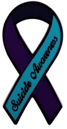 Suicide Awareness Ribbon Badge Mental Illness Enamel Pin Brooch Mental Health Lapel Accessory Banquet Brooch Brooch Pin for Women, Alloy Steel Ribbon Enamel Alloy Steel