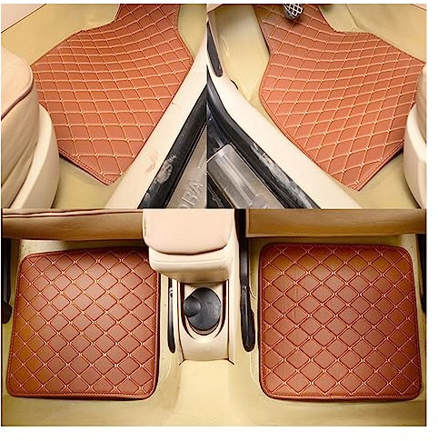 BROHN Auto Fußmatten Auto Fahrermatte Für Benz W203 W210 W211 AMG W204 ABCES KLASSE Für CLS Für CLK Universal Leder Auto Fußmatten Benutzerdefinierte Teile Styling Carpett (Farbe : Braun)