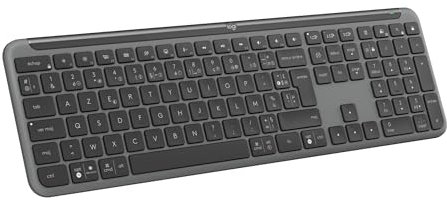 Logitech Signature Slim K950, clavier sansfil, design élégant, saisie sur plusieurs dispositifs, frappe discrète, Bluetooth, multi-systèmes d’exploitation, Windows, Mac, Chrome, FRA AZERTY, Graphite