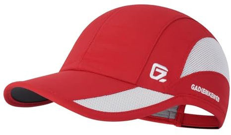 GADIEMKENSD Baseball Cap Quick Dry Sports Hat Unstructured Soft for Men Outdoor Run Golf Dad Bicycle Caps (Red, M)