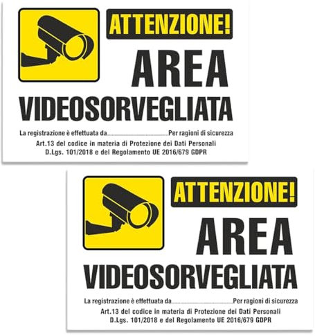 ZXUPOI 2 pcs Aufkleber Alarm Video Überwachung Einbruchschutz für Haus Gebäude Handel Garage Videoüberwachung