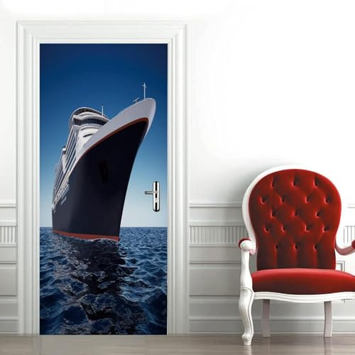 Door Wallpaper Ocean Cruise 95 X 215 Cm Door Sticker Peel and Stick Vinyl Wrap Door Cover Door Decal Office Door Sign Bedroom Door Sign Front Door Decor Removable Door Decal