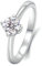 Stfery Weißgold Ring 585 Ehering Ringe für Frauen 0.3ct Rund Natürlicher Diamant Trauringe Damen