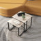 FOUBAM Couchtisch Industrial Style 2er Set Satztische Beistelltisch Sofatisch Kaffeetisch, verschachtelte Beistelltische aus Metall und Holz,für kleine Räume,Vintage Sofa Tisches, Schwarz und Natur