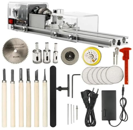 Mini tour à bois fraiseuse travail du bois CNC Mini tour à bois outils 100W 24V