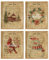 LKETW Vintage-Poster mit Aufschrift Hello Winter Christmas, ungerahmt, 4 Stück, 20,3 x 25,4 cm, Weihnachtskranz, Kardinal-Wandkunst, Dekor für Wohnzimmer, Schlafzimmer, rustikale