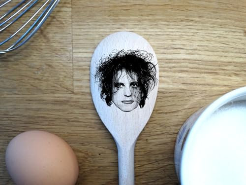 Robert Smith's image engraved onto a wooden spoon - The Cure Gift Idea For Him or Her - Funny Merch
