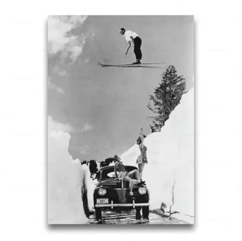 Vintage-Ski-Poster Mode-Ski-Foto Wintersport Leinwandgemälde Skifahrer-Mädchen Autodrucke Wandkunst Bilder Retro-Heimdekoration 50 x 70 cm ungerahmt