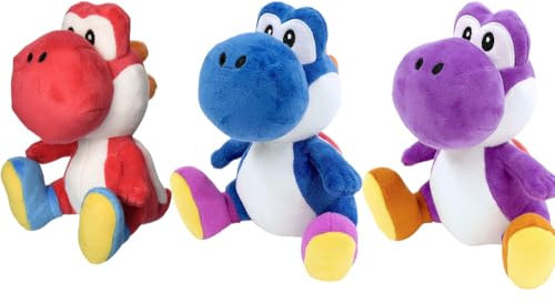 Ferro Stars Plüschfigur Kompatibel Yoshi Plüschfigur,3 er Set Farbe Rot,Blau,Lila 30cm, kuschelweich, Dinosaurier, Kuscheltier,Plush ab den ersten Lebensmonaten geeignet