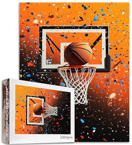 Tucocoo 1000-teiliges Puzzle für Erwachsene, Basketball, Sport, Thema, Puzzle, bunte Kunst, 1000 Teile, Puzzles für anspruchsvolle Familienaktivitäten, Lernspiel, DIY, Basteln, Puzzle, Wanddekoration,
