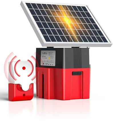 Epoify Solar Fence Charger 1.2J 20 Mile Dual Power Fence Energizer