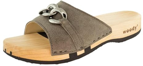 woody Damen Lina Clog Pantolette, Sand, Größe 40