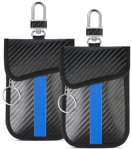 LAFEGIFT Keyless Go Schutz, 2 Stück Autoschlüssel Schutz Keyless, RFID Blocker Autoschlüssel Tasche für alle KFZ aus EU, Amerika und Asien