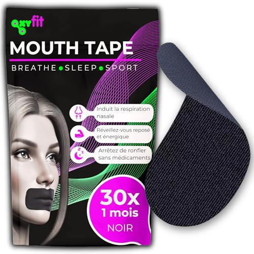 OXYFIT™ 30x Mundpflaster gegen Schnarchen & Premium Mouth Tape – Anti Schnarch Strips für Nasenatmung & besseren Schlaf, Schwarz (30 - Schwarz)