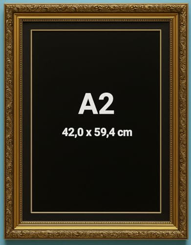 Dahlia Ornate Spoon Picture Frame Gold Bronze Ebony Silver Baroque Style 43mm Wide Decorative Photo Poster Certificate Frame Shatterproof Perspex Multiple Sizes Made in UK