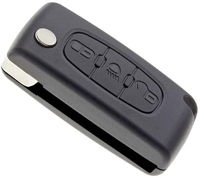 Jongo CE0536 - Carcasa para llave sin hoja con 3 botones, compatible con Citroen C4 C5 C6 Picasso Grand Picasso con mando a distancia + pasadores