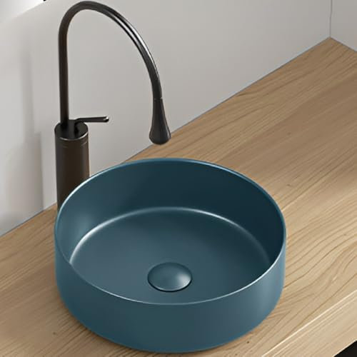 Lavabo De Salle De Bain En Céramique, Évier D'angle Ronde, Évier À Poser, Lavabo For Petit Meuble De Toilette(Vert,31x31x12cm)