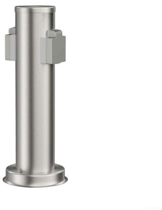 wenyouya Colonne de jardin en acier inoxydable 2 prises étanches IP54, 500 mm de hauteur pour pelouse et terrasse (couleur inoxydable)