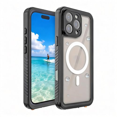 FYHCMC for iPhone 16 Pro Max Case Waterproof Compatible MagSafe,Underwater/Shockproof/Dustproof, 360° Full Body Sealed Cover with Built-in Screen & Camera Protector Phone Case for iPhone 16 Pro Max