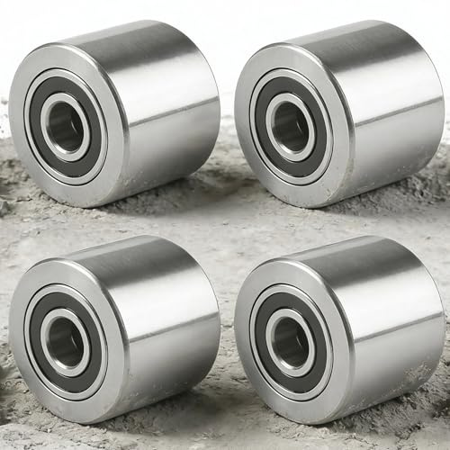 4 Roues pour Transpalette 80 x 70 mm, Roues de Acier Allié axe de 20 mm Roulements à Billes Capacité de Charge de 1000 kg pour Béton et Autres Terrains Accidentés