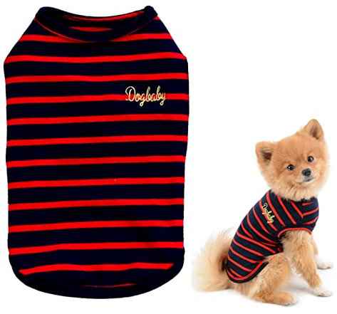 SMALLLEE_LUCKY_STORE Kleine Hunde Camp Shirts für Hunde Chihuahua Kleidung Gestreifte Weste Hundehemden Bekleidung Haustier Tank Top Grün XL