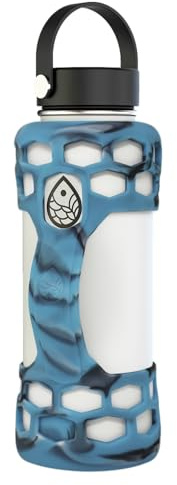 REUZBL Silicone Water Bottle Sleeve with Handle, 53.3ml, 24oz 81.3ml, 101.6ml