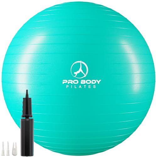 ProBody Pilates Ball-Gymnastikball, Yoga-Ballstuhl, Stabilitätsballstuhl in Mehreren Größen, Geburtsball in Fitnessstudioqualität für Schwangerschaft, Training und Physiotherapieball (Aqua, 85 cm)