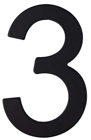 Numéro de Rue, Maison en Acier Inoxydable Noir Mat - Adhésif - Design - 76mm – n°3