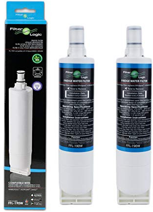 FilterLogic Filtre à eau FFL-190W compatible avec Whirlpool 4396508, 4396510, Maytag, KitchenAid, Hotpoint, SBS002, SBS003, SBS200, S20BRS, EDR5RXD1; 461950271171; 481281729632; USC 009. Lot de 2.