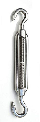 Spannschloss Drahtspanner POWERTOOL Edelstahl Spannschloss Haken und Haken verstellbar Spannschloss für Rohrsysteme, Kettengliederzaun, Klimmzugleine usw. (M16)