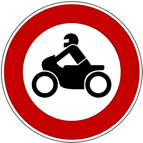 Aufkleber Verkehrszeichen Verbot für Krafträder StVO Schild Folie | Ø5-30cm Made in Germany, Größe: Ø10 cm