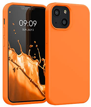 kwmobile Case Compatible with Apple iPhone 13 mini Case - TPU Silicone Phone Cover with Soft Finish - Fruity Orange