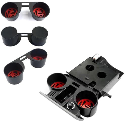 ROBUST Cup Holder Inserts Black Cup Holder Red T5 Logo for Volkswagen Transporter T5 T5.1 2003-2015