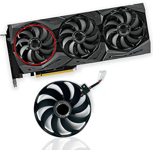 Dotodo GPU-Kühler für ASUS ROG STRIX GeForce RTX 2070 2080 Super Ti Gaming RTX2080 RTX2080Ti Lüfter (Fan-A-4PIN), 88 mm x 88 mm x 12 mm Desktop