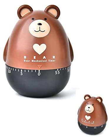 Exbrith 1 Pièces Alarme Mécanique Rotative pour la Cuisson, Minuteur de Dessins Animés, Animé Minuteur Mécanique Horloge pour Outil, Minuterie pour Cuisiner, Apprendre, Faire du Sport, Cuisiner