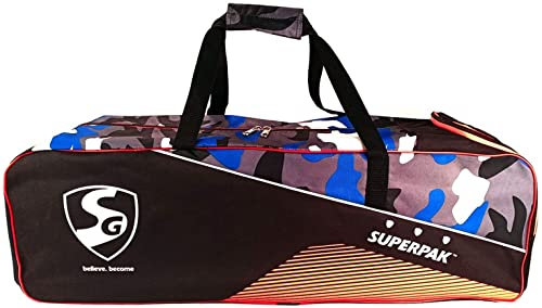 SG Superpak Cricket-Tasche für Jugendliche und Jungen, Größe Kit-Tasche (Schwarz/Camouflage/Blau/Orange)
