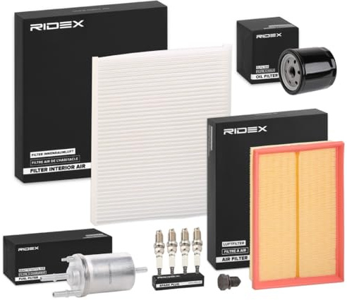 RIDEX Inspektionspaket Filterset Kompatibel mit VW POLO 9N, SEAT Ibiza III Schrägheck 6L, SKODA Fabia I Combi 6Y5 FABIA 6Y2 FABIA Stufenheck 6Y3