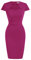 GRACE KARIN Women's 50s Vintage Pencil Dress Cap Sleeve Wiggle Dress CL7597, Deep Rose, Medium
