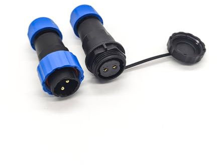 IP68 Steckverbinder SP21 Serie 2 polig wasserdichter runder Stecker und Buchse In Line Typ SP21 2 poliger Steckverbinder 380V 10A Steckverbindung